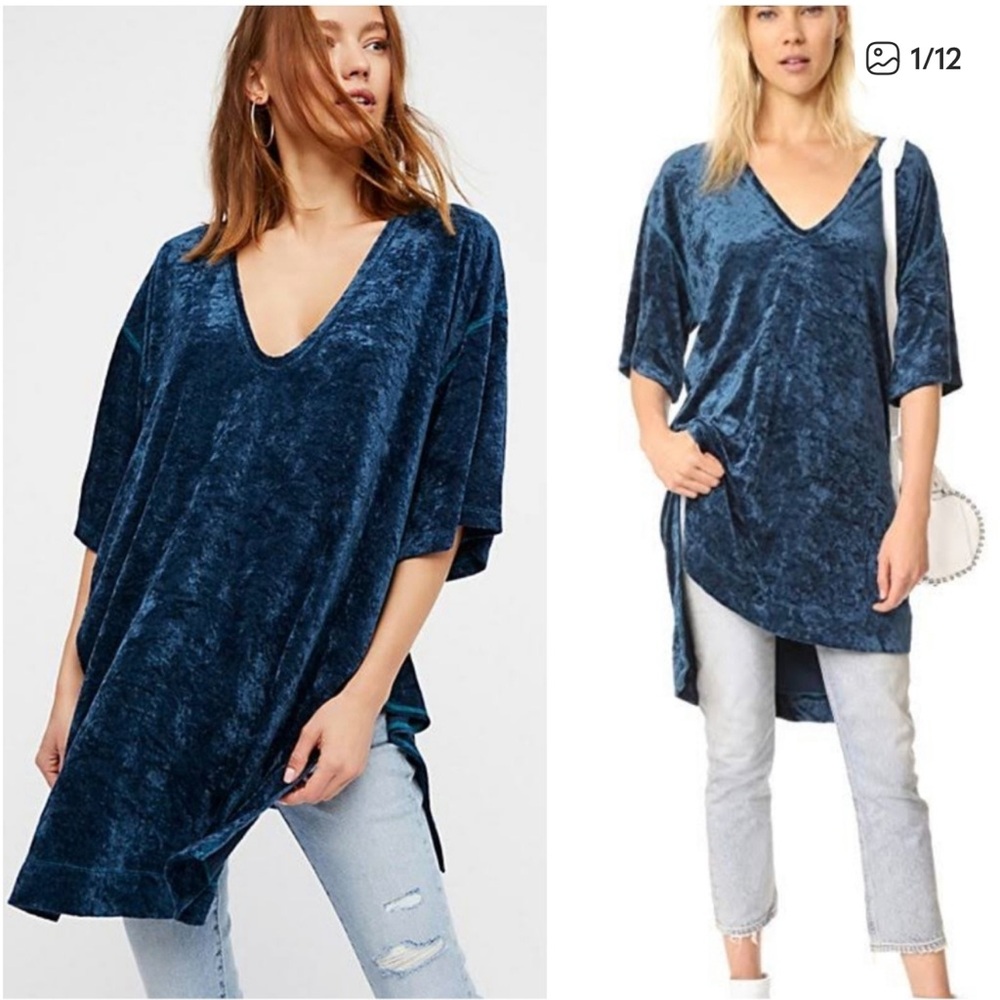 Free People Crushed Velvet Tunic